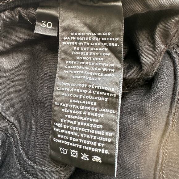 J Brand Vesper Black Alana High Waist Raw Hem Ankle Skinny Jeans 30 - Picture 12 of 16